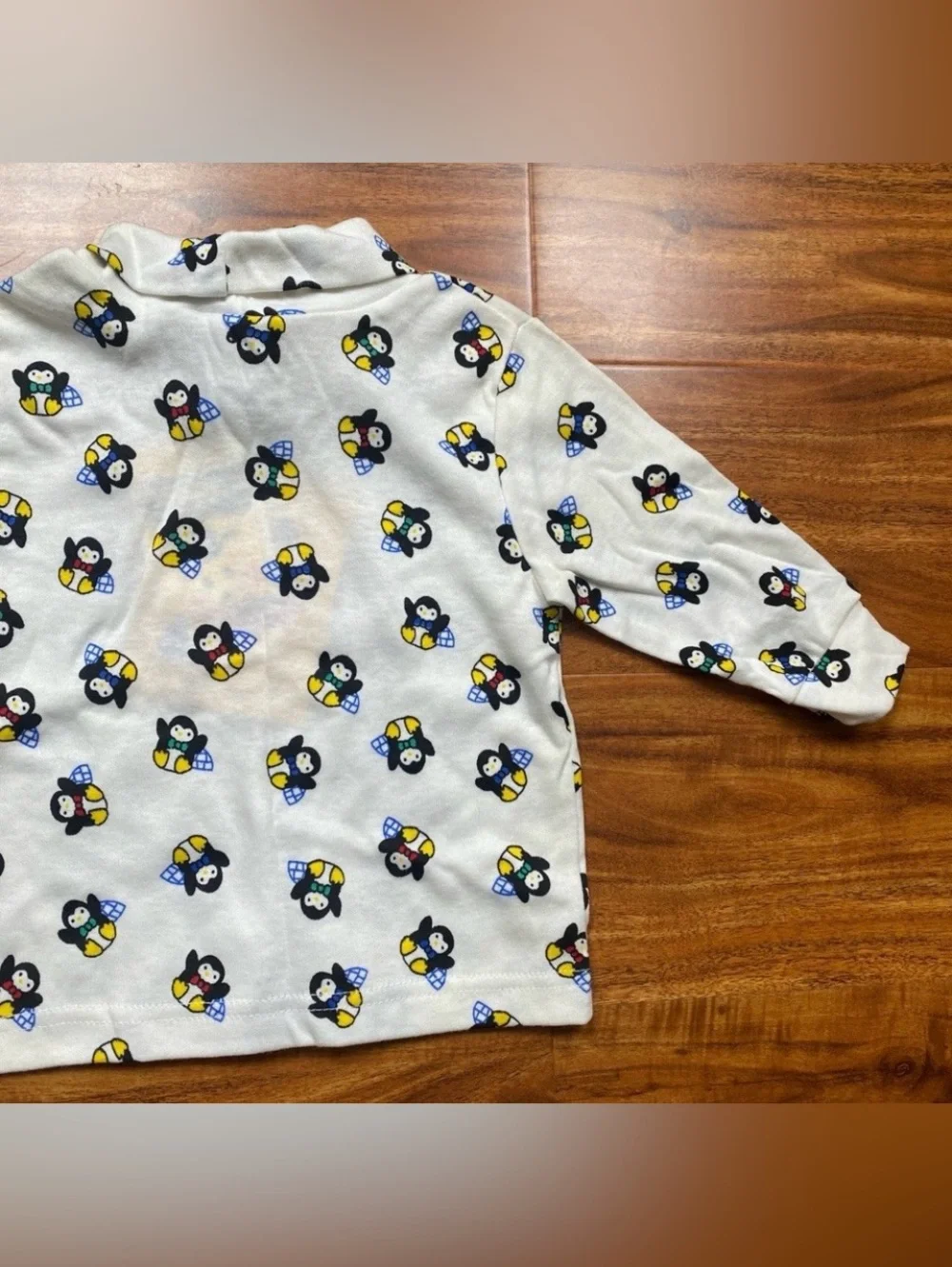 NWT New Vintage Osh Kosh B'Gosh White Penguin Long Sleeve Shirt Size 12M Casual